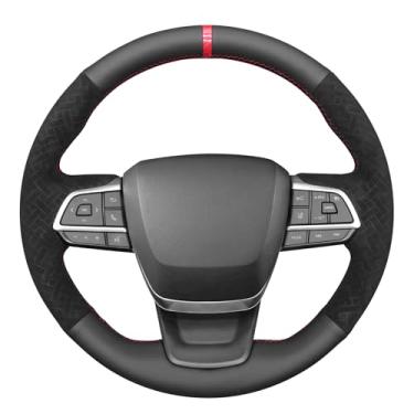 Imagem de MEWANT Capa de volante Athsuede em relevo de couro sintético costurado à mão para Toyota Highlander Grand Highlander 2024