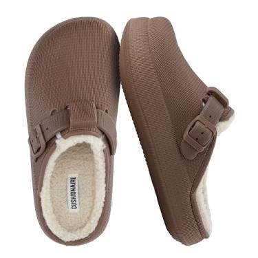 Imagem de CUSHIONAIRE Tamanco feminino Fable Recovery com forro de pele sintética e conforto, Marrom, 36