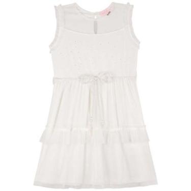 Imagem de Vestido Infantil em Tule com Brilhos Off White Kukiê-Feminino
