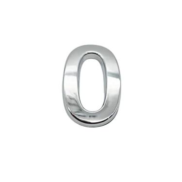 Imagem de NumRealm Número da casa, números de caixa de correio de porta, endereço à prova d'água 3D casa apartamento hotel autoadesivo sinalização, prata - 0