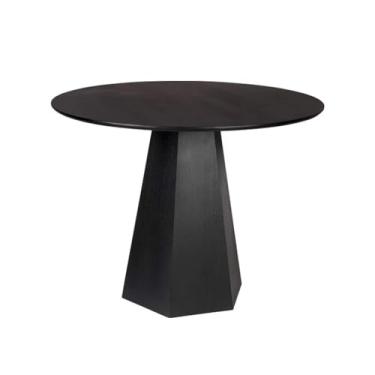 Imagem de Mesa de jantar nórdica de madeira maciça mesa de jantar redonda pequena apartamento simples mesa de centro negociação pequena mesa redonda moderna mesa de cozinha