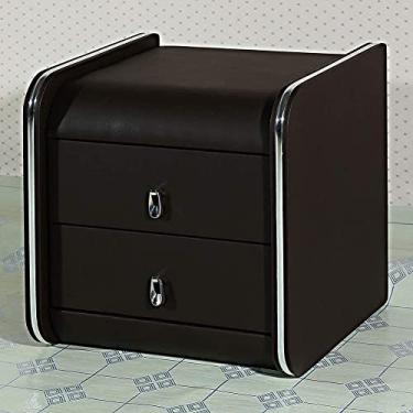 Imagem de Mesa de cabeceira moderna de couro sintético estilo europeu, armários pequenos, sem instalação, mesa de canto adequada para quartos, hotéis, salas de estar dignas