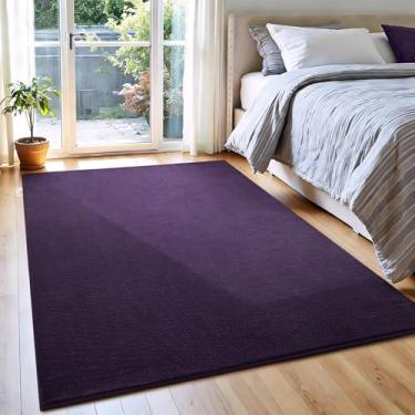 Imagem de Vosofe Tapetes de área de espuma viscoelástica para quarto, sala de estar, 10 x 15 cm, tapete roxo supermacio, confortável, espesso, tapete interno, estética moderna, minimalista, para meninos