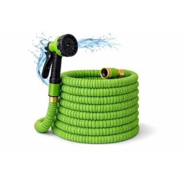 Imagem de Mangueira Mágica Retrátil 30m com Pistola de Pressão – Extensível, Anti-Dobra, Super Resistente – Jato Ajustável para Jardim, Quintal, Lavar Carro e Limpeza – Conexões Reforçadas