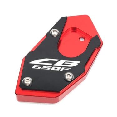 Imagem de Anti-derrapante Para cb650f cbr650f cb cbr 650f 2014 2015 2016 2017 2018 cnc pé suporte lateral almofada de extensão placa ampliar(Red)