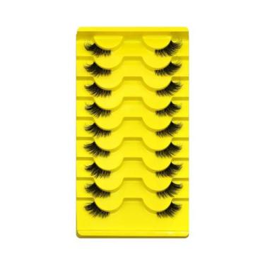 Imagem de Cílios Postiços Naturais Estilo Gato Com Faixa Transparente, Cílios Cu
