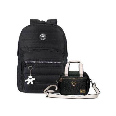 Imagem de Kit Mochila Costas + Lancheira Minnie Mickey Disney