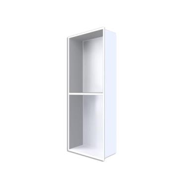 Imagem de Organizador moderno de nicho de chuveiro de aço inoxidável à prova d'água - Prateleiras de parede para armazenamento de banheiro embutido, sem necessidade de azulejo, branco - 70 x 28 x 12,5 cm