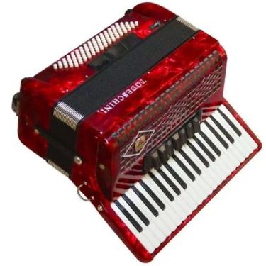 Imagem de Acordeon Todeschini YW870 37 Teclas E 80 Baixos Vermelho Com Bag