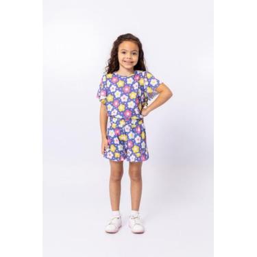 Imagem de Conjunto Infantil Blusa e Short com Babados Estampado Floral - Nicktoi