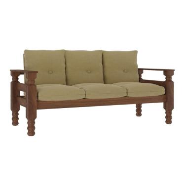 Imagem de Sofá 3 Lugares Madeira Maciça Liz Multimóveis CR7000 Areia