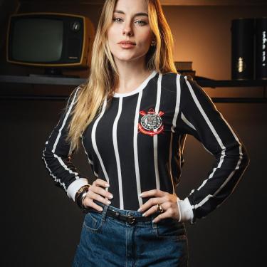 Imagem de Camisa Corinthians Retrô Democracia Manga Longa Feminina-Feminino