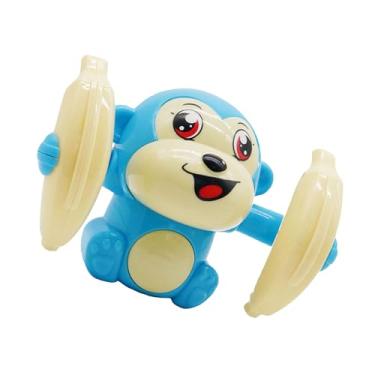 Imagem de aqxreight Brinquedo Macaco Rolante Inspirador Educação Infantil Tumbling Monkey Edges para Crianças Crianças Azul para Motor Rolli Brinquedo Macaco RolanteBrinquedo Caindo Macacos Cambalhota (Azul)