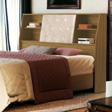 Imagem de Cabeceira Com Estofado Núbia Casal Freijó E Bege Cambel