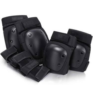 Imagem de Kit Proteção Adulto Patins Skate Joelheira Cotoveleira Munhequeira-Unissex