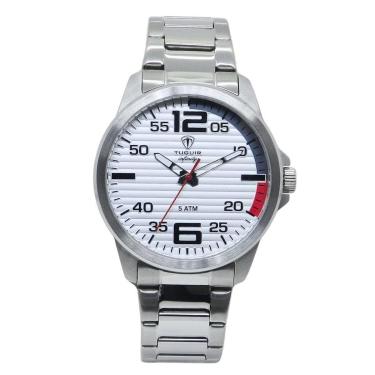 Imagem de Relógio Masculino Aço Tuguir Analógico 9169A Prata Branco-Masculino