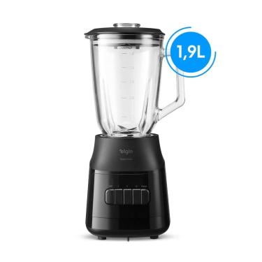 Imagem de Liquidificador Elgin Super Force Preto 900W 3 Velocidades Jarra de Vidro 1,9L Função Pulsar