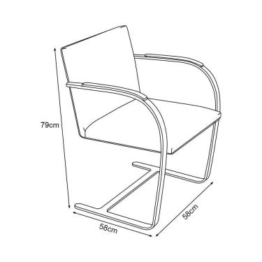 Imagem de Kit 4 Cadeiras Brno Escritório Couro Sintético Vermelho Barra Chata Cromada