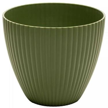 Imagem de Vaso Cachepot Para Flor Médio Névoa Verde Plástico Lyor Jardim Plantas