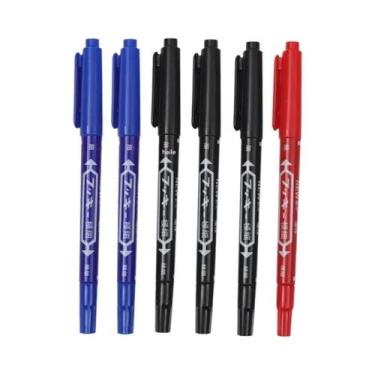 Imagem de Conjunto De 6 Canetas Marcadoras À Prova d'Água Com Ponta Dupla 05mm-1