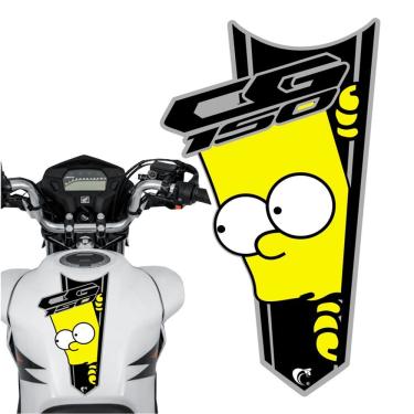 Imagem de Adesivo Faixa Gravata Sem Resina Moto Cg 150/160 Bart Simpson Preto Cor Cg 150