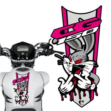 Imagem de Adesivo Faixa Gravata Sem Resina Moto Cg 150/160 Pernalonga Rosa Cor Cg 150