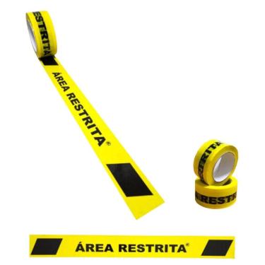 Imagem de Fita Adesiva Sinalização Área Restrita 48Mm X 100M Amarela