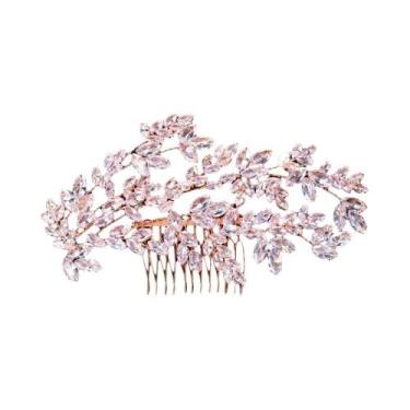 Imagem de Pente De Cabelo De Luxo Feminino Com Zircônia, Tiara De Casamento Barr