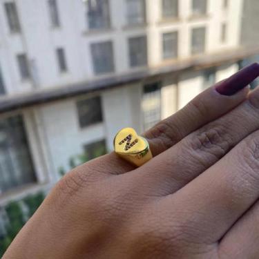 Imagem de Dedeira de Ouro 24K Letra em Zircônia Colorida Anel Feminino Banhado -