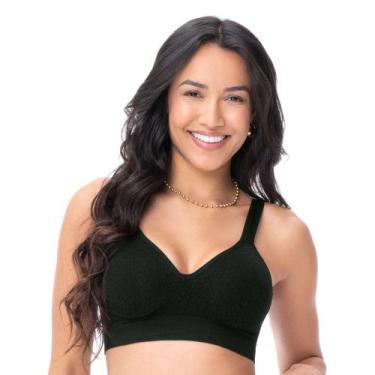 Imagem de Sutiã Comfort com Bojo Jacquard sem Costura Preto - Zee Rucci, 46