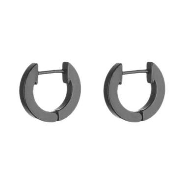 Imagem de Brincos De Argola Em Aço Inoxidável Com Runas Vikings Pretos Para Home