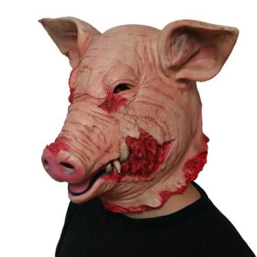 Imagem de Máscara Horror Chainsaw Pig Head Latex Cosplay Halloween - yiweisai