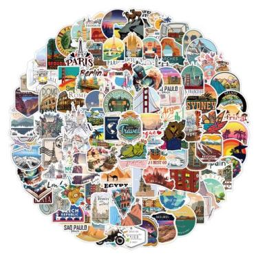 Imagem de Pacote de adesivos: desenho animado, viagem, anime, vinil impermeável,