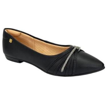 Imagem de Sapatilha Santinelli Bico Fino Strass 1266-619 Preto-Feminino