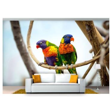 Imagem de Papel De Parede Animais Casal De Piriquitos  Anm128