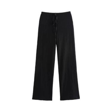 Imagem de Conjunto Feminino De 2 Peças: Top Casual Decote V E Calça Pantalona De