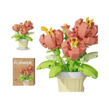 Imagem de Blocos De Montar Mini Flores Para Crianças, Quebra-Cabeça De Suculenta