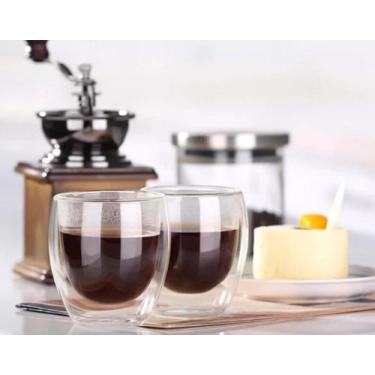 Imagem de Conjunto 2 Copos Vidro Parede Dupla 80ml - GLOBALMIX