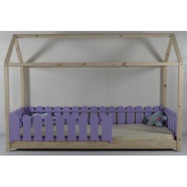 Imagem de Cama Montessoriana Solteirão Casinha Colorida Madeira Maciça Pinus - P