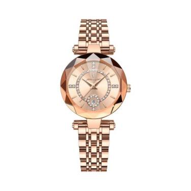 Imagem de Relógio De Pulso Feminino À Prova d'Água Em Aço Inoxidável Quartz POED