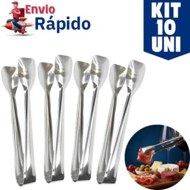 Imagem de KIT 10 Pegador de Frios 18cm Carne Massa Salada Doce Gelo Petisco Pinç