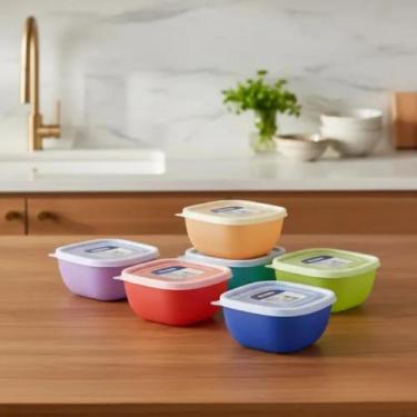 Imagem de Kit 10 Potes Tramontina com Tampa para armazenar Alimentos e Mantiment