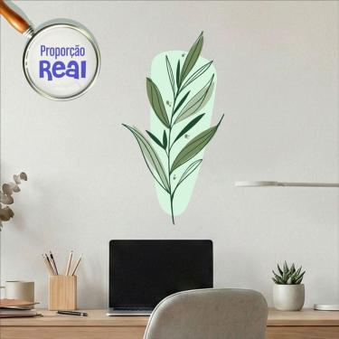 Imagem de Adesivo Floral Boho Verde Estilo Nórdico 31x60 Minimalista Mod.03