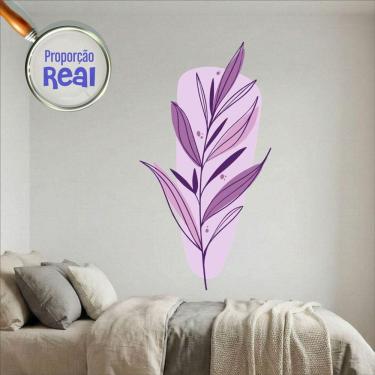 Imagem de Adesivo Floral Boho Roxo Estilo Nórdico 79x150 Minimalista Mod.03