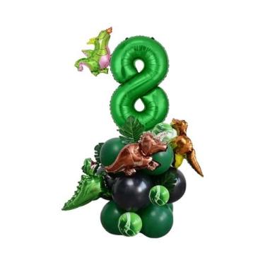 Imagem de Balões De Dinossauro Verde 25pcs Decoração De Festa De Aniversário Com