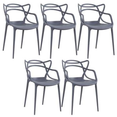 Imagem de Kit 5 Cadeiras Laráz Master Allegra de Jantar Cinza escuro - Laraz