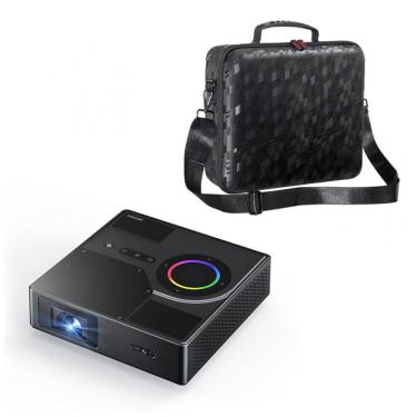 Imagem de Projetor a laser portátil NexiGo Nova Mini com case rígido, Google TV, 1200 lumens, 1080p, 3D, tela até 150" 110V