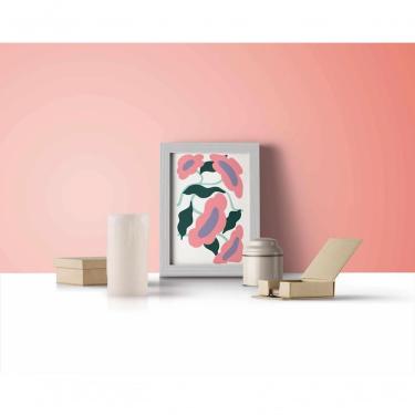 Imagem de Quadro Decorativo Abstraflora Retangular 20 X 30 em Canvas com Moldura Tipo Caixa e Vidro Preto