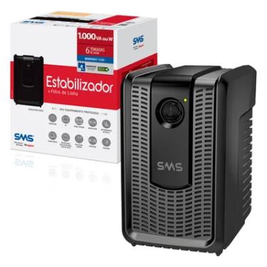 Imagem de Estabilizador Sms Revolution Speedy 1000va, Entrada 115/127v, Saída 115v, 6 Tomadas - 16621