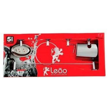 Imagem de Kit Acessórios Banheiro Leão Stander 5 Peças Cromado - LEAO